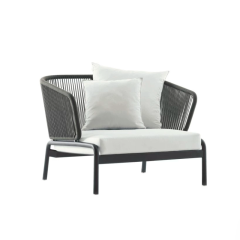 Nordic Modern Style 4Pcs Outdoor Patio Furniture Set 3 Rattan Chair Sofa &1 Coffee Table