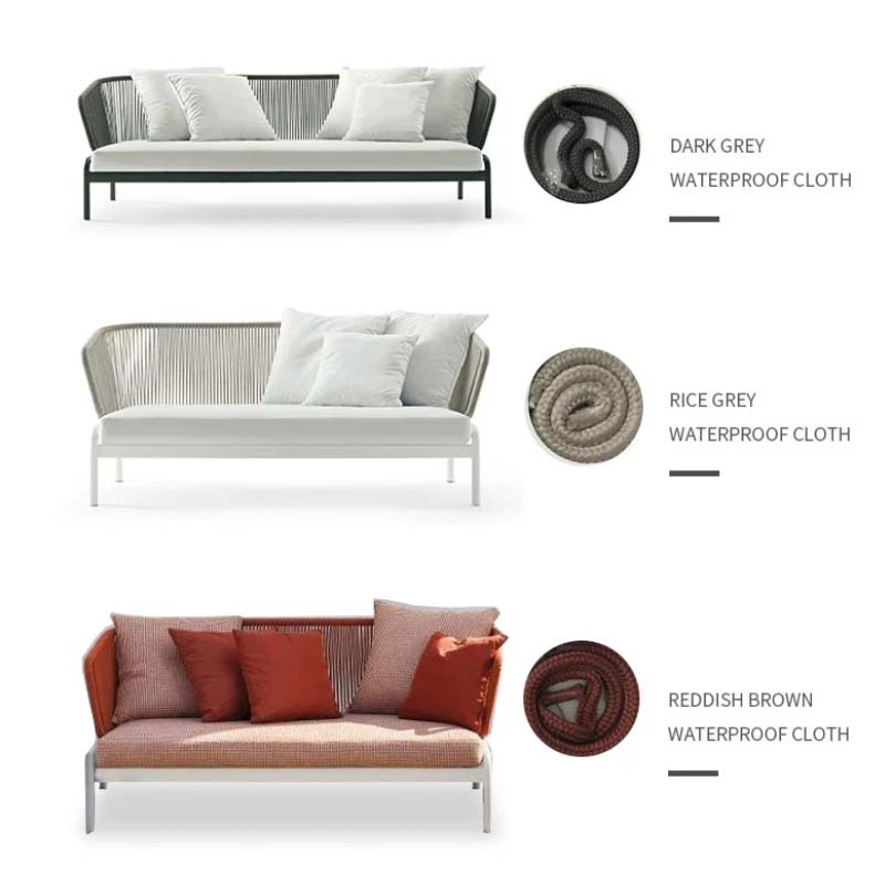 Nordic Modern Style 4Pcs Outdoor Patio Furniture Set 3 Rattan Chair Sofa &1 Coffee Table