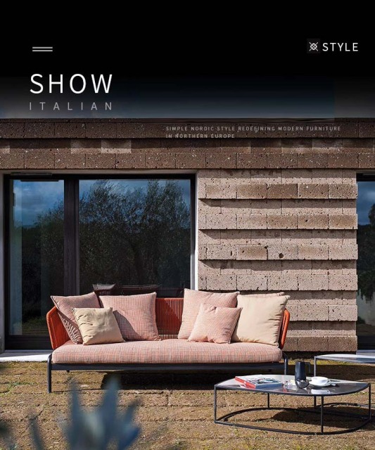 Nordic Modern Style 4Pcs Outdoor Patio Furniture Set 3 Rattan Chair Sofa &1 Coffee Table