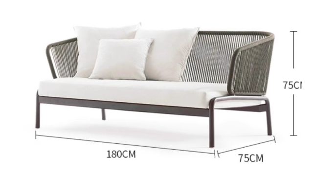 Nordic Modern Style 4Pcs Outdoor Patio Furniture Set 3 Rattan Chair Sofa &1 Coffee Table