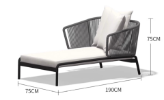 Nordic Modern Style 4Pcs Outdoor Patio Furniture Set 3 Rattan Chair Sofa &1 Coffee Table