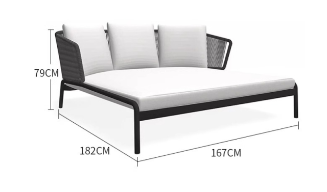 Nordic Modern Style 4Pcs Outdoor Patio Furniture Set 3 Rattan Chair Sofa &1 Coffee Table