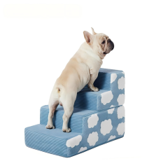 Wholesale Foldable Pet Stairs for Dogs, Convertible Foam Dog Steps with Wooden Slats & Washable Cover