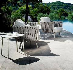 Sense Outdoor Sofa, 3-seater, natural / taupe Lounge Garden Furniture Set Poly Rattan, Dining Set, Outdoor Sofa, Armchair & Table