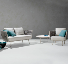 Sense Outdoor Sofa, 3-seater, natural / taupe Lounge Garden Furniture Set Poly Rattan, Dining Set, Outdoor Sofa, Armchair & Table