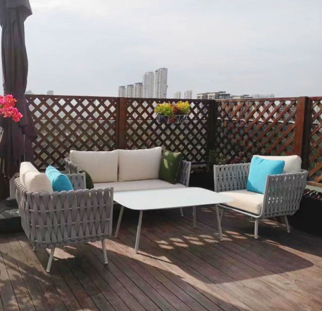Sense Outdoor Sofa, 3-seater, natural / taupe Lounge Garden Furniture Set Poly Rattan, Dining Set, Outdoor Sofa, Armchair & Table