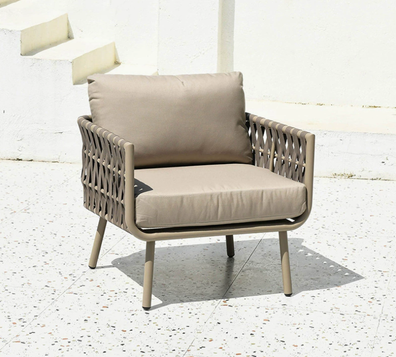 Sense Outdoor Sofa, 3-seater, natural / taupe Lounge Garden Furniture Set Poly Rattan, Dining Set, Outdoor Sofa, Armchair & Table