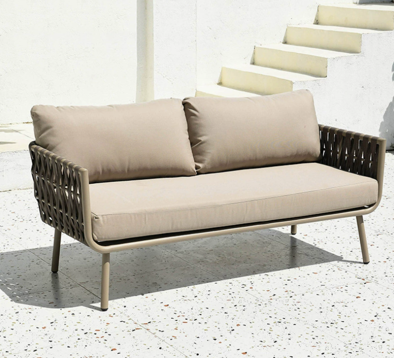 Sense Outdoor Sofa, 3-seater, natural / taupe Lounge Garden Furniture Set Poly Rattan, Dining Set, Outdoor Sofa, Armchair & Table