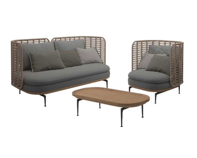 Aluminum Frame Outdoor Sofa Set, Rain & Corrosion Resistant, 10-Year Durability