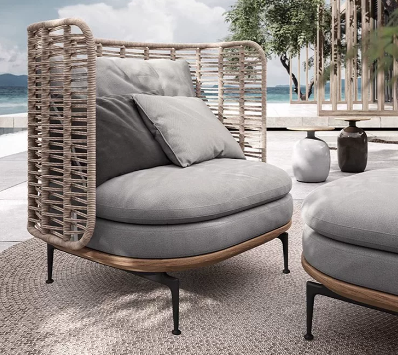 Aluminum Frame Outdoor Sofa Set, Rain & Corrosion Resistant, 10-Year Durability