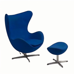Custom Egg Chair - Modern Art Leisure Swivel Chair, Luxury Genuine Leather Accent Chair for Lounge & Rest Area