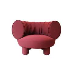 Customizable French Luxury Single Sofa Chair, Solid Wood Frame, Designer Sculptural Style