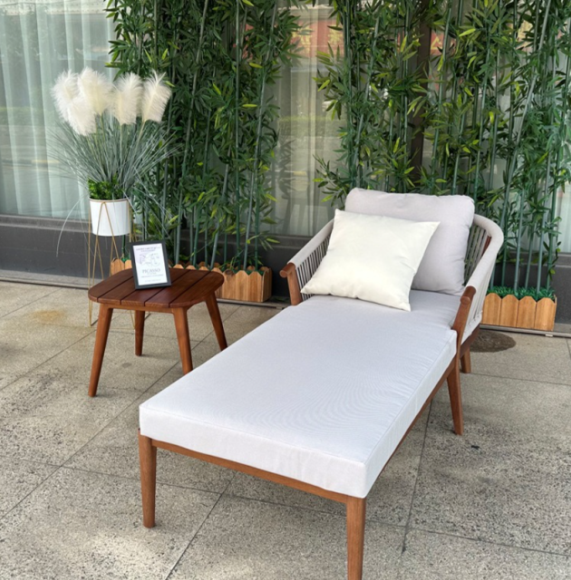 Garden Outdoor Sofa for Afternoon Tea, Create a Cozy Nook Sofa set with Table  and Chair