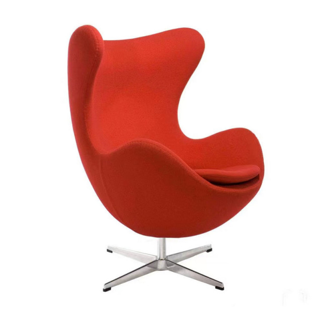 Custom Egg Chair - Modern Art Leisure Swivel Chair, Luxury Genuine Leather Accent Chair for Lounge & Rest Area