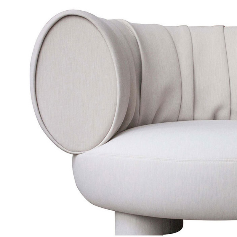 Customizable French Luxury Single Sofa Chair, Solid Wood Frame, Designer Sculptural Style