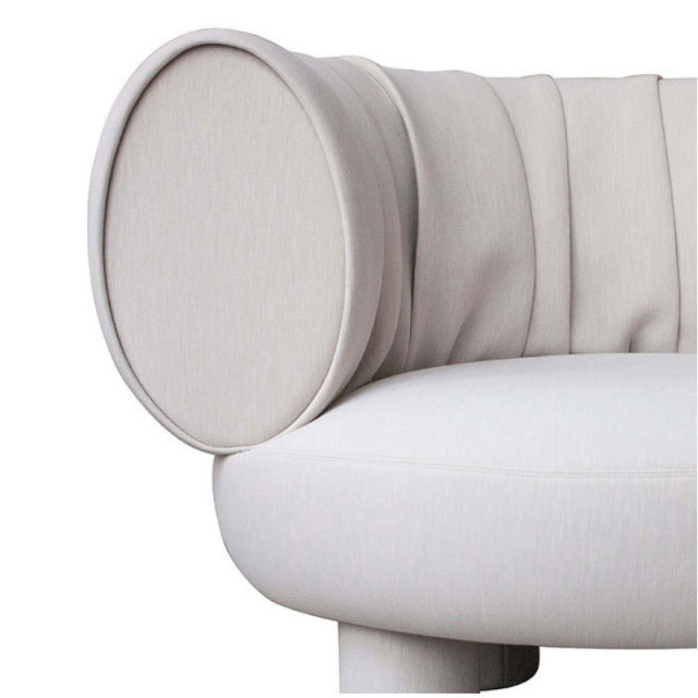 Customizable French Luxury Single Sofa Chair, Solid Wood Frame, Designer Sculptural Style
