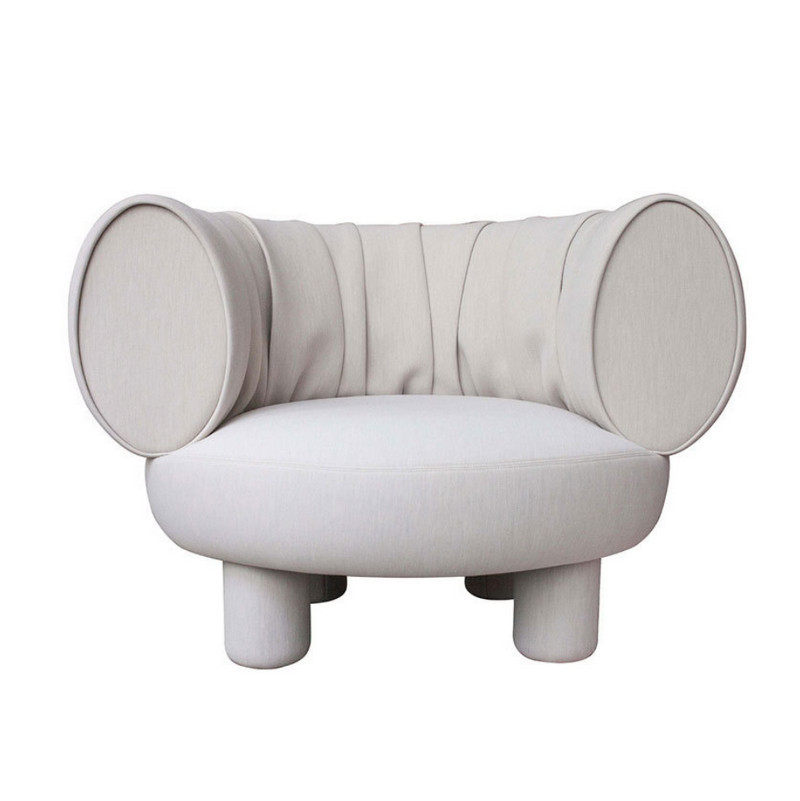 Customizable French Luxury Single Sofa Chair, Solid Wood Frame, Designer Sculptural Style