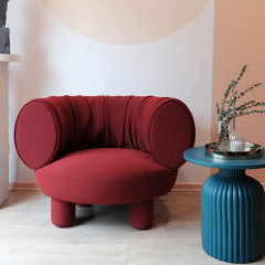 Customizable French Luxury Single Sofa Chair, Solid Wood Frame, Designer Sculptural Style