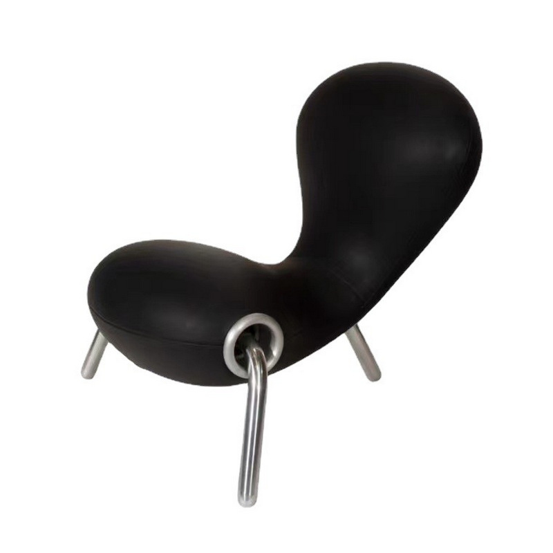 Italian Design Embryo Chair, Creative Ant-Shaped Accent Chair with Tripod Metal Legs