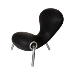 Italian Design Embryo Chair, Creative Ant-Shaped Accent Chair with Tripod Metal Legs
