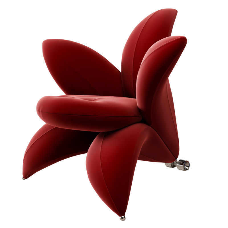 Factory Wholesale Nordic Lily Flower Chair Custom Fabric Petal Single Sofa Chair