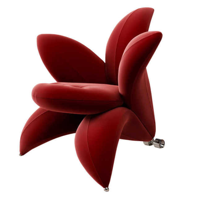 Factory Wholesale Nordic Lily Flower Chair Custom Fabric Petal Single Sofa Chair