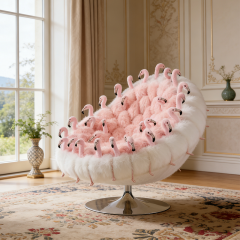 Creative Armchair Aesthetic Flamingo Lounge Seating Decorative Velvet Soft Single Accent Couch Art Floor Settee Chairs