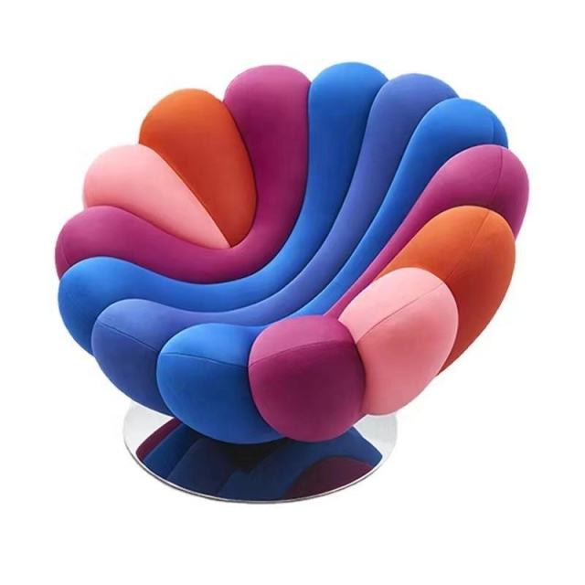 Factory Direct Modern Petal Swivel Chair | Customizable Color & Fabric Available