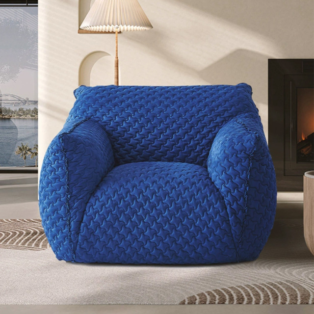 Factory Direct Modern Minimalist "Blue Fatty" Armchair, Living Room/Balcony/Bedroom Lounge Chair