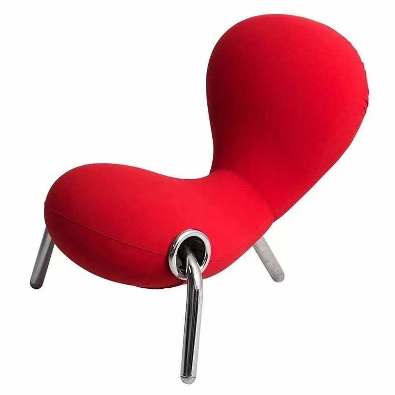 Italian Design Embryo Chair, Creative Ant-Shaped Accent Chair with Tripod Metal Legs