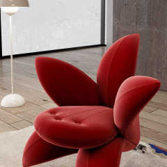 Factory Wholesale Nordic Lily Flower Chair Custom Fabric Petal Single Sofa Chair