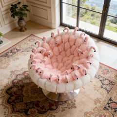 Creative Armchair Aesthetic Flamingo Lounge Seating Decorative Velvet Soft Single Accent Couch Art Floor Settee Chairs