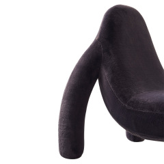Mid Century Modern Velvet Sushi Roll Chair Gold Metal Legs Living Room Armchair