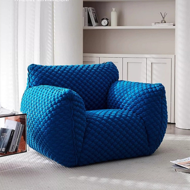 Factory Direct Modern Minimalist "Blue Fatty" Armchair, Living Room/Balcony/Bedroom Lounge Chair