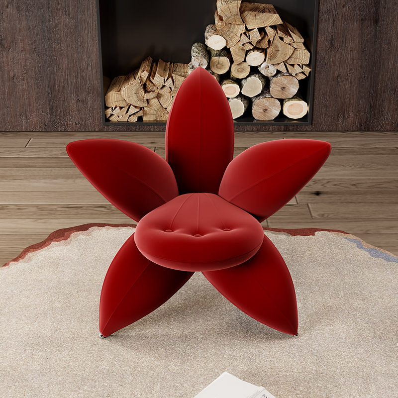 Factory Wholesale Nordic Lily Flower Chair Custom Fabric Petal Single Sofa Chair