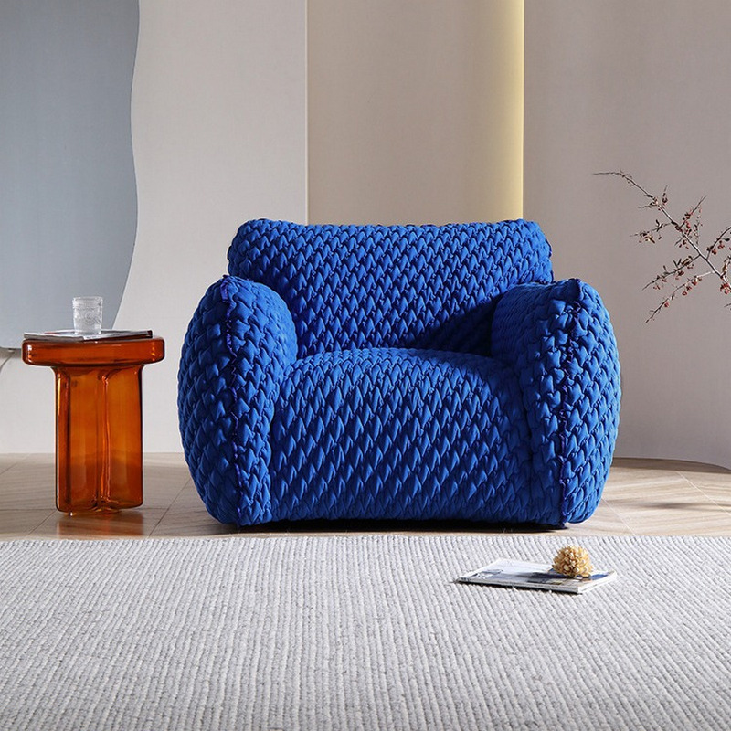 Factory Direct Modern Minimalist "Blue Fatty" Armchair, Living Room/Balcony/Bedroom Lounge Chair
