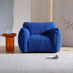 Factory Direct Modern Minimalist "Blue Fatty" Armchair, Living Room/Balcony/Bedroom Lounge Chair