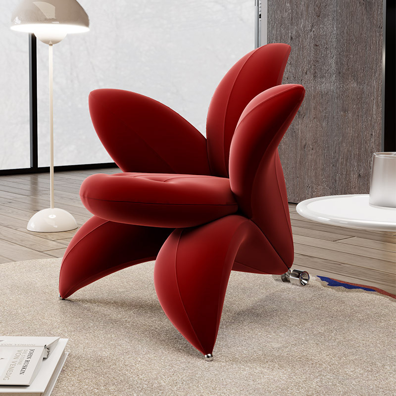 Factory Wholesale Nordic Lily Flower Chair Custom Fabric Petal Single Sofa Chair