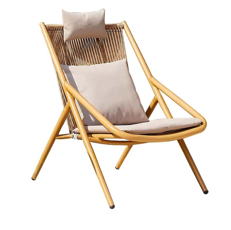 Nordic Outdoor Rattan Sofa Set, 4-Piece Patio Sectional Couch with Waterproof Cushions, Modern Wicker Conversation Furniture for Garden Backyard