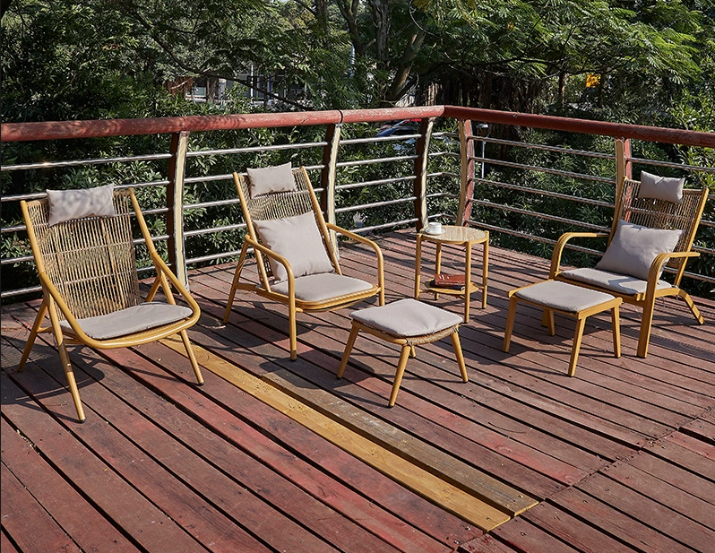 Nordic Modern Aluminum Outdoor Sofa, Minimalist Patio Couch with Removable Cushions, All-Weather Metal Frame for Villa Balcony