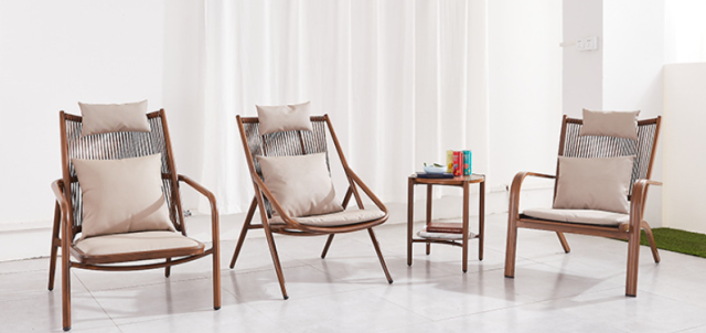 U Shape Small Size Outdoor Sofa Set, Comfort Lounge Area for Compact Spaces