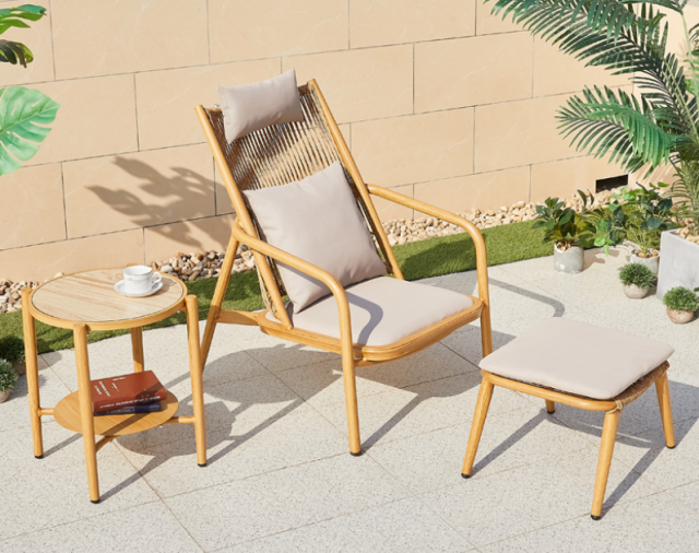 Nordic Modern Aluminum Outdoor Sofa, Minimalist Patio Couch with Removable Cushions, All-Weather Metal Frame for Villa Balcony