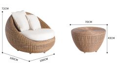Garden Outdoor Sofa for Afternoon Tea, Create a Cozy Nook with Coffee Table