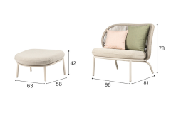 High-back Single Sofa customized size Rattan Wicker Outdoor Sofa