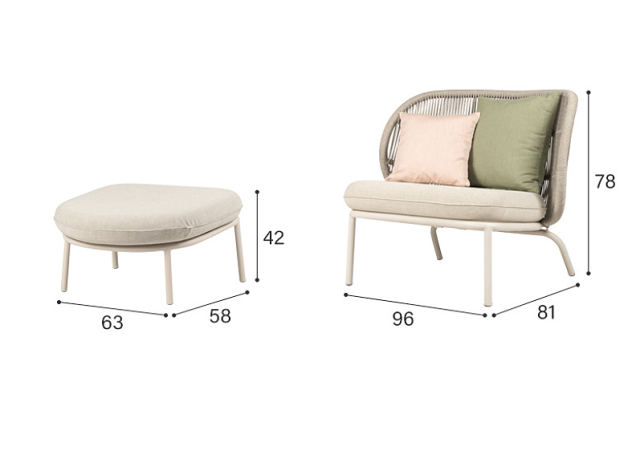High-back Single Sofa customized size Rattan Wicker Outdoor Sofa