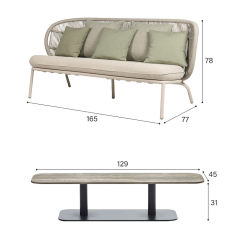 High-back Single Sofa customized size Rattan Wicker Outdoor Sofa