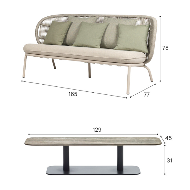 High-back Single Sofa customized size Rattan Wicker Outdoor Sofa