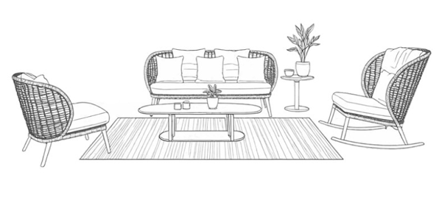 High-back Single Sofa customized size Rattan Wicker Outdoor Sofa
