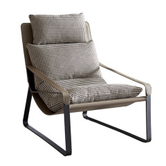 Factory Direct  Italian Minimalist Chair, Saddle Leather Upholstered with Down Cushion for Wholesale