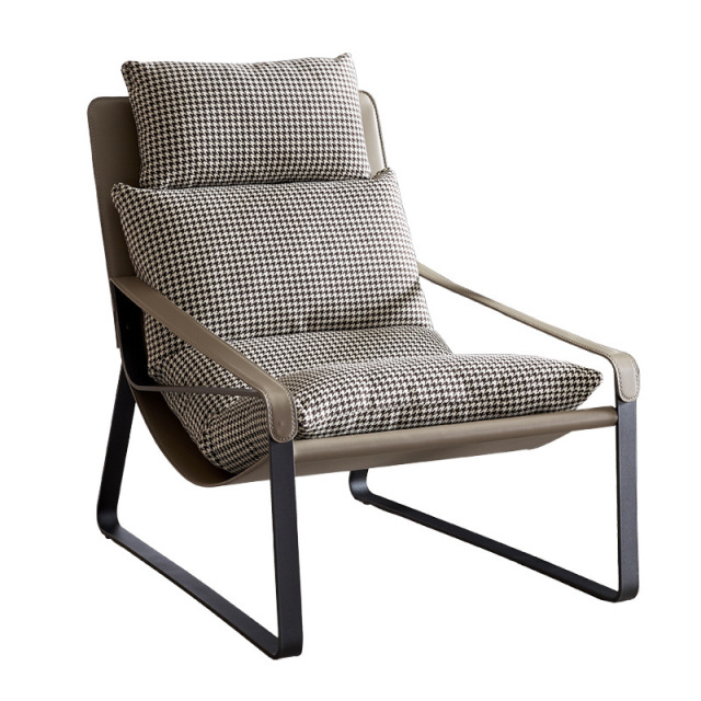 Factory Direct  Italian Minimalist Chair, Saddle Leather Upholstered with Down Cushion for Wholesale